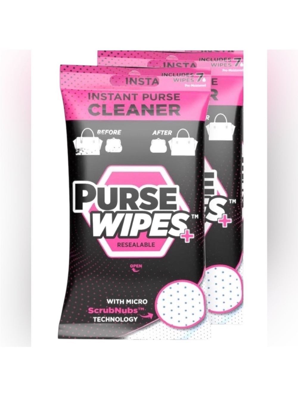 2pk Portable Leather Wipes for Bags, Purses, dirt and Scuff Remover